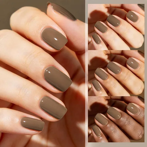 Vista 7 de BORN PRETTY Esmalte de uñas de gel de 6 colores marrón óxido, rojo moca, borgoña Juego de esmaltes de gel de otoño e invierno, tonos beige verde