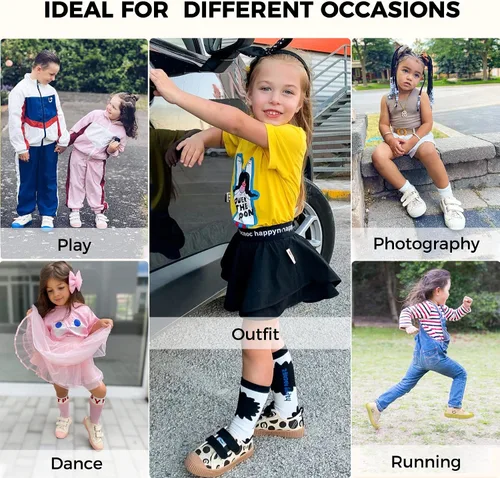 Vista 4 de Zapatos para niños y niñas, zapatos de lona con velcro y suela de color caramelo, tallas 6-14