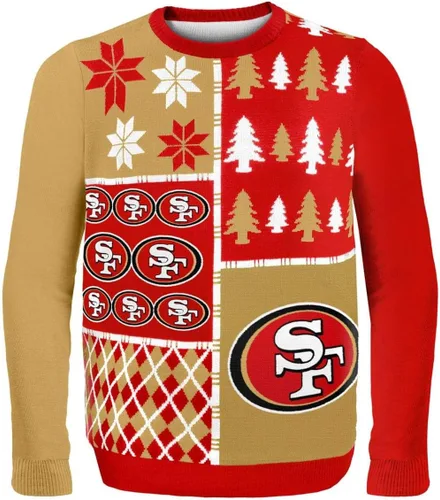 Vista 4 de FOCO NFL Unisex-Adult NFL Busy Block Ugly Sweater