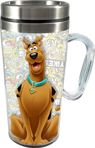 Vista 17 de Spoontiques - Taza de viaje aislada - Taza de café con logotipo de Batman - Regalo para amantes del café - Taza de café divertida - 14 oz - Negro
