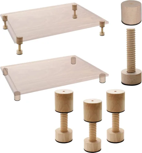 Vista 5 de Tabla de cortar patas ajustables, patas ajustables de madera para tabla de cortar de encimera, kit para elevar y antideslizante tus tablas de cortar