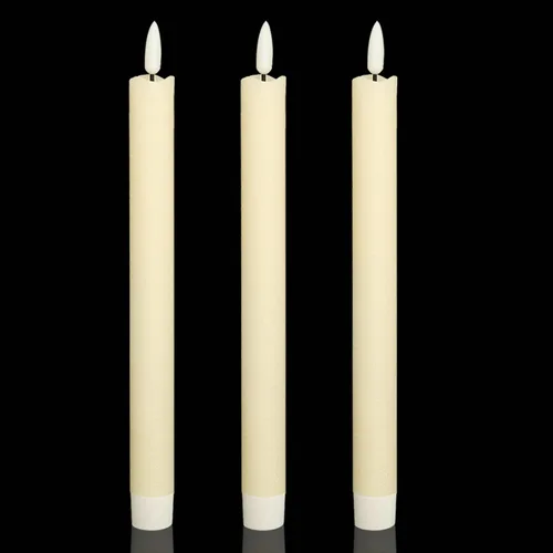 Vista 19 de Wondise Velas Cónicas Sin Llama con Control Remoto Temporizador, Candelabros Rojos Cerosos Reales a Batería Velas LED de Mecha 3D para Decoración