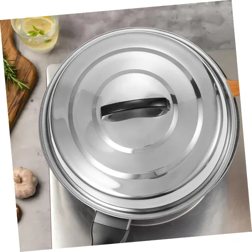 Vista 7 de Tapa redonda de acero inoxidable para cocinar al vapor para cocinar a la plancha y parrilla, utensilios de cocina versátiles para parrilla superior
