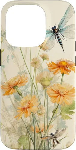 Vista 17 de Cute Vintage Illustration Daisy Flowers Dandelion Dragonfly Case for iPhone 17
