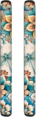 Vista 27 de DISNIMO Juego de 2 fundas para manijas de puerta de refrigerador con diseño floral de mariposa azul, protector de decoración de electrodomésticos