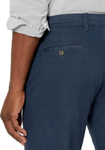 Vista 3 de Tienda Essentials Pantalón caqui elástico casual de ajuste recto para hombre