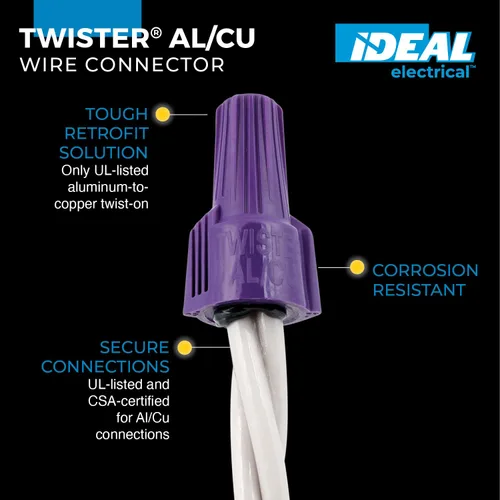 Vista 2 de IDEAL INDUSTRIES 4330129847 30-1065S Twister Al/Cu Conn, 1 Pack