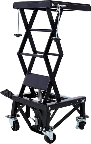 Vista 5 de 300LBS Hidráulica Motocicleta Scissor Jack Mesa Elevadora, 13.4-36.2" (negro)