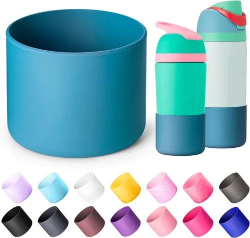 Vista 63 de Bota de silicona para botella de agua Owala de 14 onzas, 16 onzas, 24 onzas, 32 onzas, 40 onzas, funda protectora antideslizante para botella