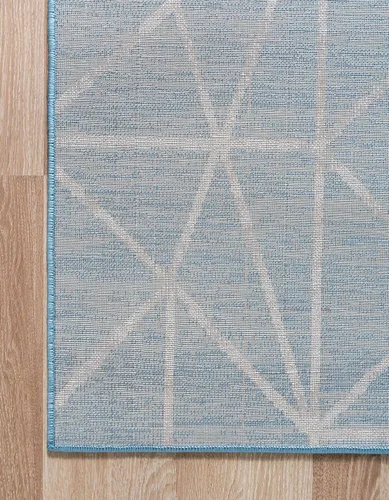 Vista 9 de Unique Loom Matrix Trellis Collection - Alfombra geométrica (2 pies x 6 pies 1 pulgada, azul/azul claro)