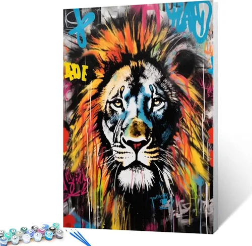 Vista 28 de Tucocoo Kits de Pintura por Números para Adultos y Niños - Labios Graffiti Sacando la Lengua - Pintura al Óleo Digital DIY sobre Lienzo Arte