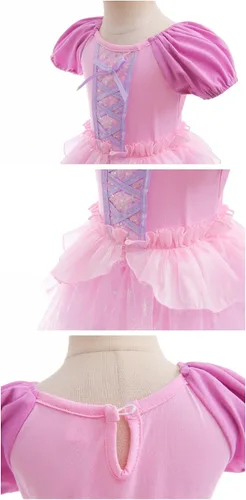 Vista 11 de Vestidos de princesa para niñas pequeñas, disfraz de mameluco para cumpleaños, Navidad, Halloween con diadema de 0 a 18 meses