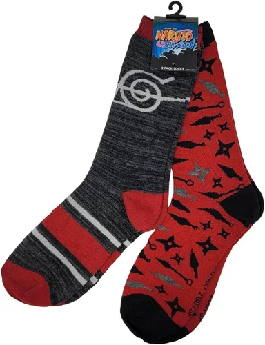Vista 2 de Ripple Junction Naruto Shippuden - Paquete de 2 calcetines para adultos, talla única