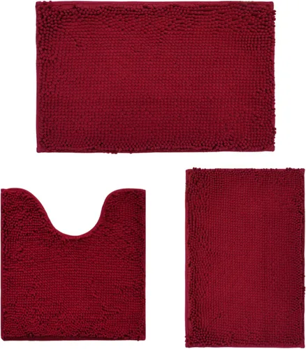 Vista 46 de Juego de alfombras de baño de 2 piezas, súper absorbente suave, gruesa, lavable en lavadora, alfombra de baño de chenilla antideslizante, alfombra
