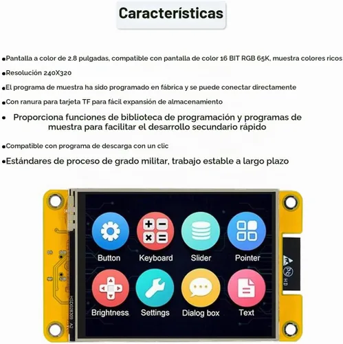Vista 3 de Hosyond 2.8 ''ESP32 pantalla táctil resistiva con WiFi+BT, controlador ILI9341 240x320 TFT LCD módulo de pantalla para Arduino