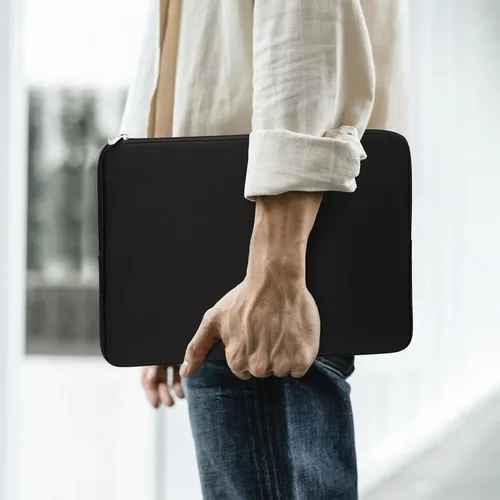 Vista 6 de Funda protectora para laptop de 14 pulgadas, funda suave para MacBook Air15 Negro