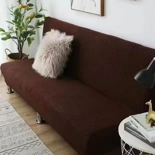 Vista 15 de SAZDFY Funda elástica para futón, tela jacquard suave, protector de muebles a cuadros pequeños, funda universal para sofá con parte inferior Beige