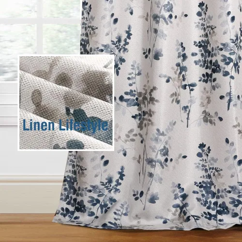 Vista 23 de H.VERSAILTEX Cortinas opacas de lino de 45 pulgadas de largo para dormitorio/sala de estar con aislamiento térmico con ojales, cortinas de lino