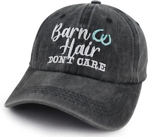 Vista 2 de Vxchkerm Gorra de béisbol de algodón bordada ajustable con diseño de granero, para amantes de los caballos, regalos para mujeres y hombres