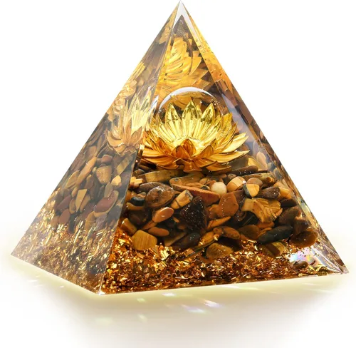 Vista 9 de Pirámide de orgón para meditación de cristal curativo, generador de energía positiva, cuarzo de roca y cuarzo rosa, promueve la riqueza