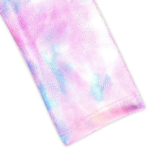 Vista 25 de HOZIY - Leotardos de manga larga para niñas, de gimnasia, para niños pequeños, trajes florales de unicornio, galaxia, arco iris, patrón de rayas