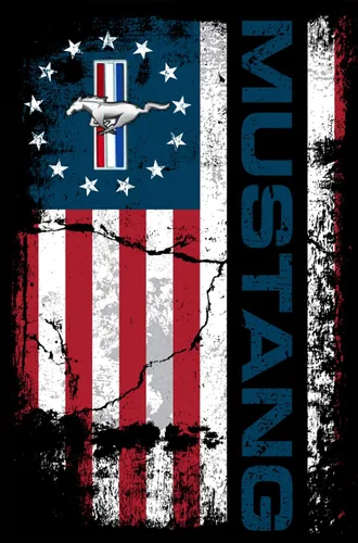 Vista 3 de JH DESIGN GROUP Camiseta Ford Mustang Distressed USA Old Glory Flag para hombre