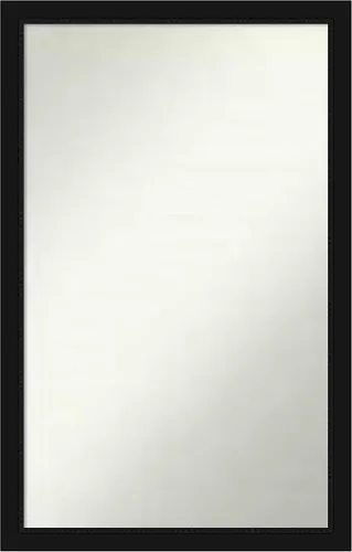 Vista 192 de Amanti Art Espejo de baño negro para sobre fregadero, 22 x 22 pulgadas, espejo de tocador cuadrado estrecho negro Avon, marco de madera casual