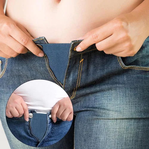Vista 8 de DSLSQD Extensor de pantalones de maternidad, extensor de pantalones de embarazo ajustables, extensor de botón para jeans, extensor de botón