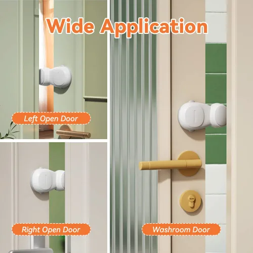 Vista 4 de SAFELON 4 topes automáticos de seguridad para bebés, protectores automáticos para dedos de puerta para niños, tope automático de puerta