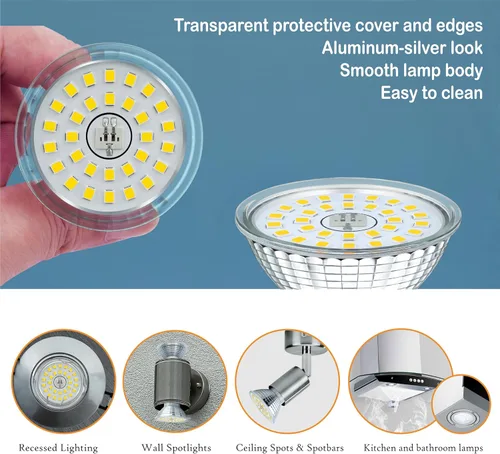 Vista 7 de EACLL MR16 GU10 LED Bulb Dimmable, 5000K Daylight, 7W Equivalent 75W, 25,000 Hours Lifetime, Energy Efficient Light, 750 Lumens 120 Degree Flood