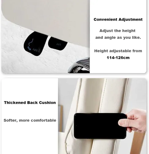 Vista 5 de Sofá ergonómico de oficina, silla de juegos con ruedas, cojín suave, silla de computadora, ángulo de altura ajustable, silla de escritorio