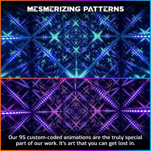 Vista 6 de La Compañía de Iluminación Hyperspace HyperCube Infinity Cube LED Light - Lámpara de Escritorio de Mesa Reactiva al Sonido de 10 Pulgadas - Lámpara
