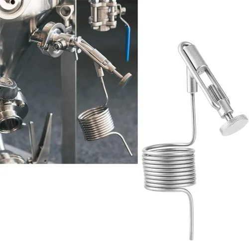 Vista 5 de 304 Stainless Steel Sampling Coil Defoamer,Beer Brewing Sampling Valve Coil Defrother Homebrew Fermenter Accessory Silver