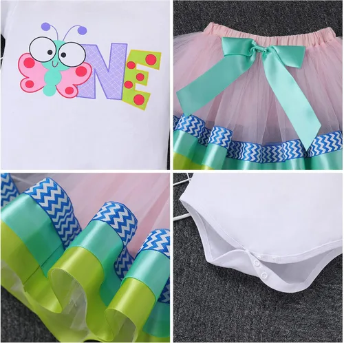 Vista 61 de ODASDO Conjunto de 3 piezas con temática de animla para bebé niña