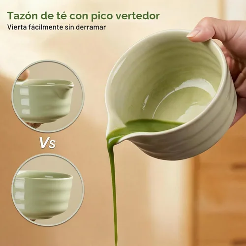 Vista 3 de YOLIFE Juego de batidor de matcha, kit de 7 piezas para ceremonia de té Verde Matcha