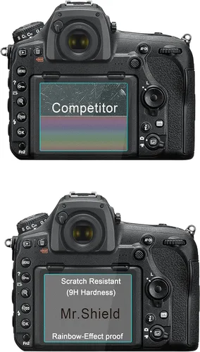 Vista 4 de Mr.Shield Protector de pantalla para Nikon D850 D810 D780 D500 D7200 D7100 DSLR Paquete de 3 vasos de vidrio templado Japón con dureza 9H