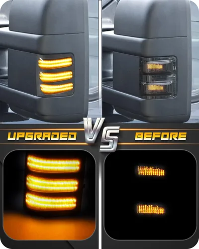 Vista 3 de Luces de espejo secuencial Switchback de señalización lateral, luces intermitentes ahumadas compatibles con Ford F150 2013-2014 2008-2016