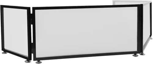 Vista 8 de Cabina de DJ portátil para DJ, pantalla plegable para fachada de eventos de DJ con bolsa de viaje para exteriores e interiores y fiestas en el patio