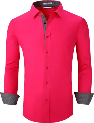 Vista 30 de Alex Vando - Camisa para hombre de manga larga con ajuste regular 06 negro