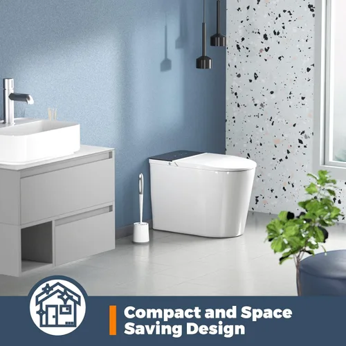 Vista 13 de Holaloha Cepillo de inodoro, paquete de 3 cepillos de inodoro para baño con soporte, accesorios de baño, cepillo de inodoro con 3 cepillos