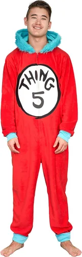 Vista 5 de Dr. Seuss Thing 1 y 2 parches intercambiables para adultos o niños disfraz de pijama