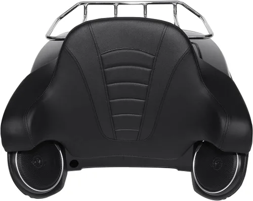 Vista 12 de Maletero King de 13.7 pulgadas con almohadilla de respaldo envolvente para Harley Touring Road King Electra Street Glide 2014-2023