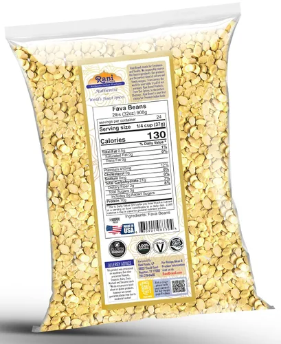 Vista 3 de Frijoles Rani Fava (sin piel), 32 onzas (2 libras) 32.03 oz ~ Todo natural Apto para gluten Sin OMG Kosher Vegano Producto de Estados