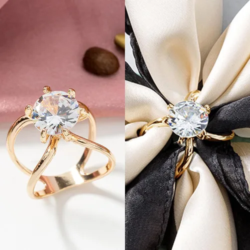 Vista 122 de 4 piezas de clip de anillo de bufanda para mujer, broche de perlas y flores, hebilla de metal para chal, accesorios de decoración para damas y niñas