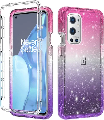 Vista 7 de Funda diseñada para OnePlus 9 PRO con purpurina de cuerpo completo 1+9 Pro, absorción de golpes, antiarañazos, resistente, duradera, protección