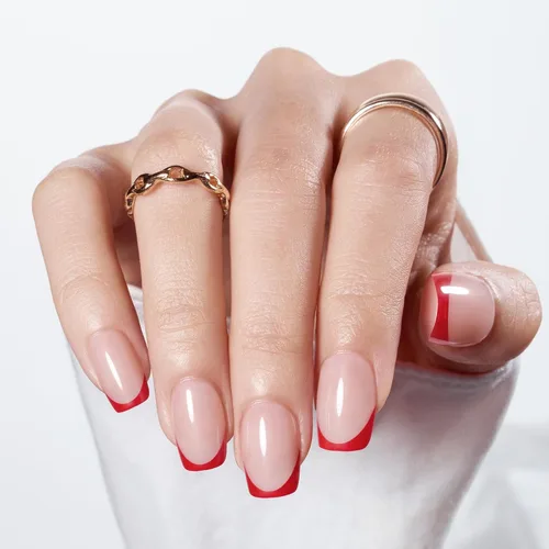 Vista 85 de Modelones Uñas postizas cuadradas cortas, color blanco y rosa, 32