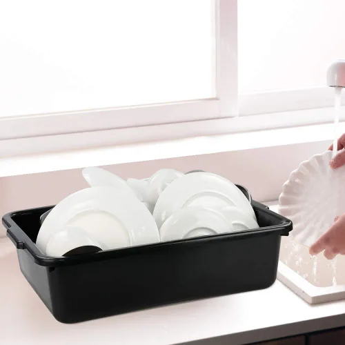 Vista 5 de Kiddream Bandeja de autobús comercial de 13 litros, caja de plástico para bañera de autobús, juego de 4