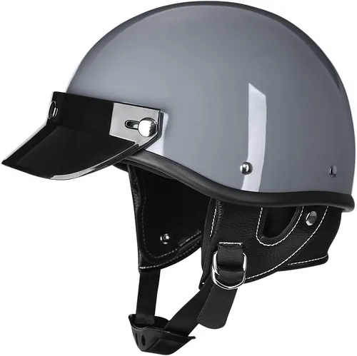 Vista 4 de Motorcycle Retro Half Helmet Bicycle Scooter Moped Jet Motorbike Helmet DOT Certified