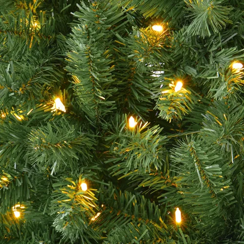 Vista 7 de Árbol de Navidad de abeto preiluminado de 6 pies con control remoto, 300 luces LED de cambio de color blanco cálido multicolor, artificial