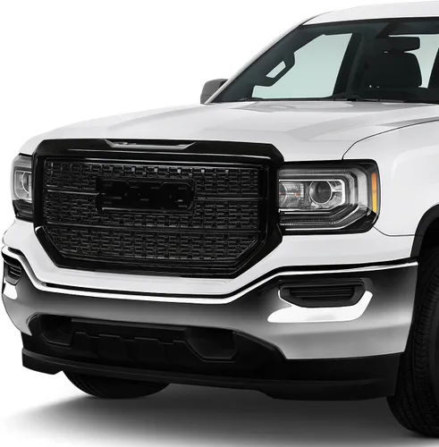 Vista 6 de Auto Dynasty Compatible con GMC Sierra 1500 ABS Denali Style parachoques delantero/parrilla de capó/parrilla (negro)